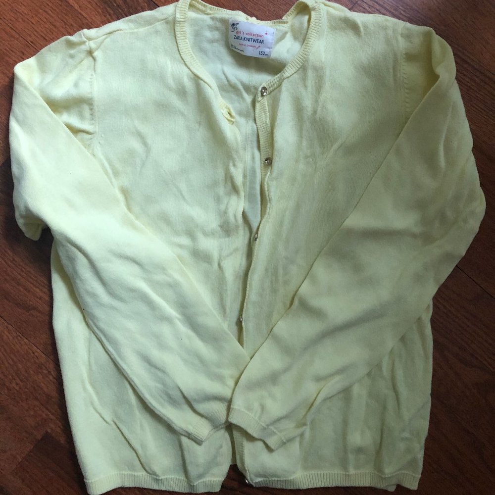 ZARA Girls' Lemon Yellow Cardigan
